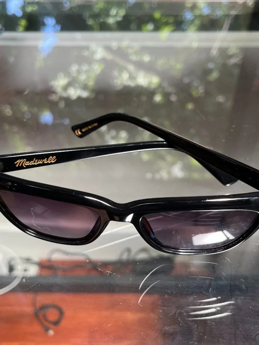 Madewell black rectangular sunglasses
